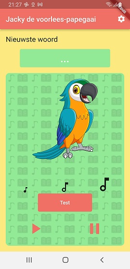 An early screenshot of the Reading Parrot app